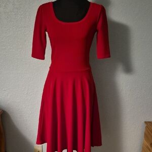 LuLaRoe Vibrant Red Midi Dress